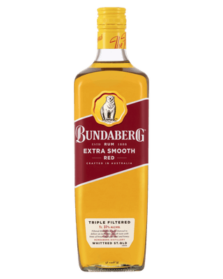 Bundaberg Red Rum 1L bottle with dark amber rum, square bottle shape and classic polar bear label.