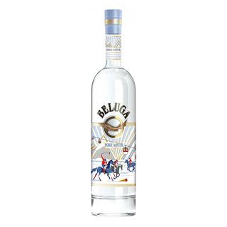 A 700ml bottle of Beluga Noble Winter Limited Edition Vodka offers a clear liquid and smooth palate, evoking the refinement of fine grain whiskey.