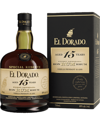 El Dorado Special Reserve 15 Year Old Rum 700ml bottle with rich amber rum and classic vintage label from Guyana.