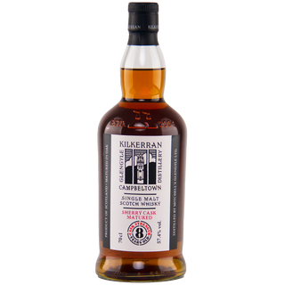 Kilkerran single malt Scotch whisky bottle on a white background