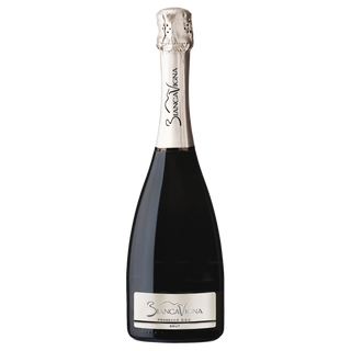 Six-pack of BiancaVigna Prosecco Brut DOC NV sparkling wine 750ml bottles from Veneto Italy with elegant prosecco labels