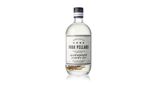Bottle of Four Pillars gin on a white background