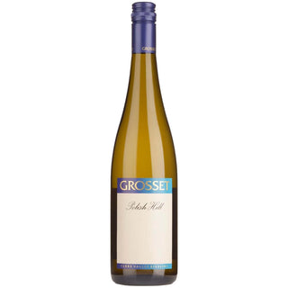 Wine bottle with Grosset label on a white background