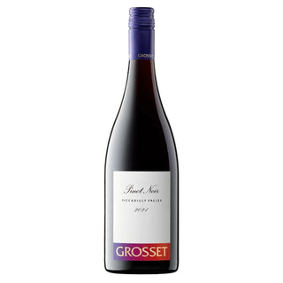 Case of twelve 750 ml bottles of Grosset Pinot Noir 2024 Australian red wine, each bottle showing dark glass and classic label from Adelaide Hills.”