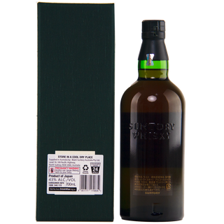 Suntory Whisky bottle with packaging on a white background