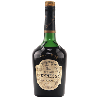 Hennessy cognac bottle on a white background
