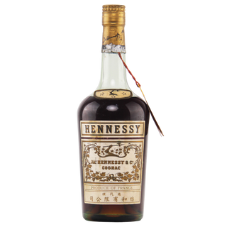 Hennessy cognac bottle on a white background