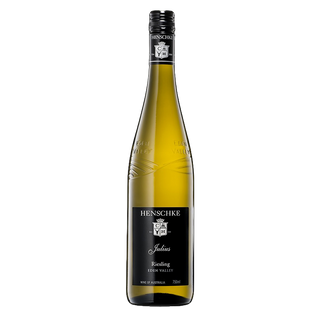 Henschke wine bottle on a white background