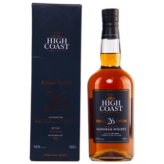 High Coast whisky bottle and box on a white background