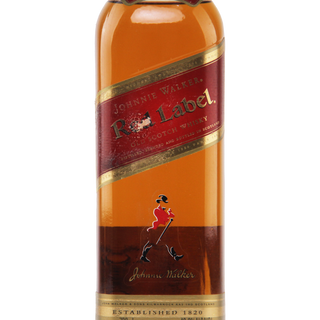 Johnnie Walker Red Label whisky bottle on a white background