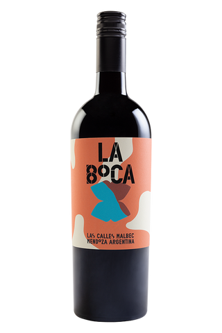 Wine bottle with 'La Boca' label on a white background