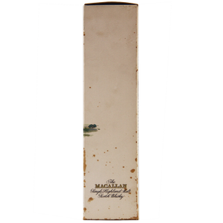 Tall, narrow box with 'The Macallan' branding on a white background
