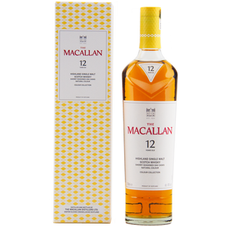 The Macallan 12-year-old whisky bottle and packaging on a white background