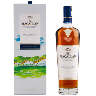Macallan whisky bottle with packaging on a white background