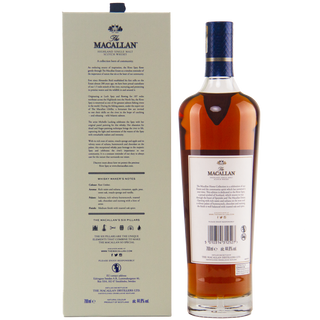 Macallan whiskey bottle and box on a white background