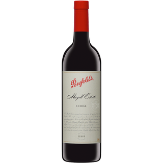 Penfolds Magill Estate Shiraz wine bottle on a white background