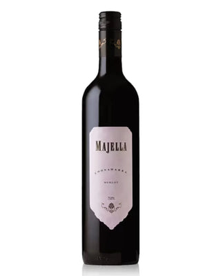 Wine bottle with 'Majella' label on a white background