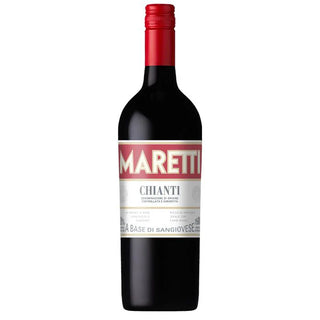 Maretti Chianti wine bottle on a white background