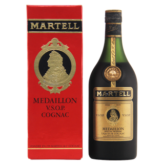 Martell Medaillon VSOP Cognac bottle and packaging on a white background