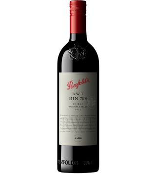 Penfolds RWT Bin 798 wine bottle on a white background