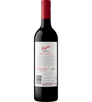 Penfolds wine bottle with red cap on a white background