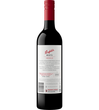 Penfolds wine bottle with red cap on a white background