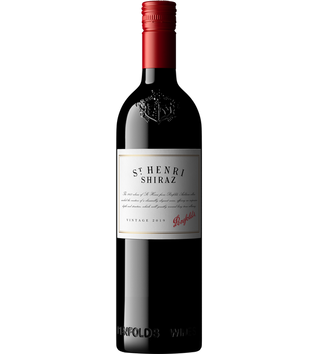 Wine bottle labeled 'St Henri Shiraz' on a white background