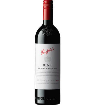 Penfolds Bin 8 Shiraz Cabernet wine bottle on a white background