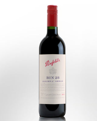 Penfolds Bin 28 Kalimna Shiraz wine bottle on a white background