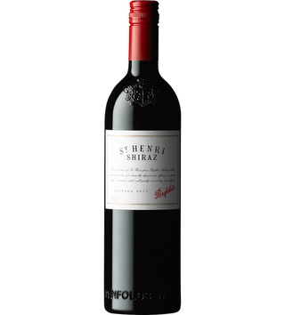 Red wine bottle with a white label on a white background