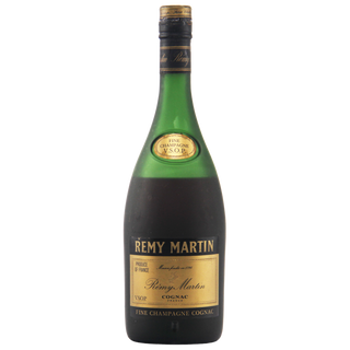 Bottle of Remy Martin VSOP Cognac on a white background