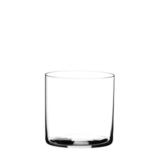 Clear glass tumbler on a white background