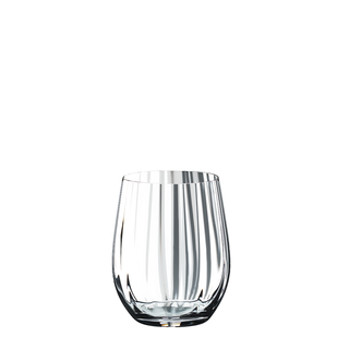 Clear glass tumbler on a white background