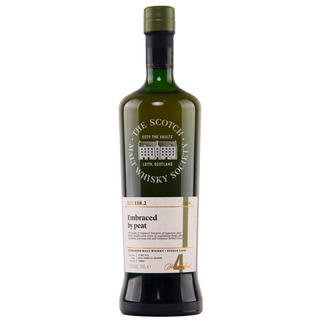 Whisky bottle with label on a white background