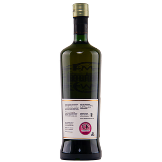 Dark green bottle with a label on a white background