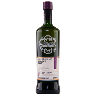 Whisky bottle with label on a white background