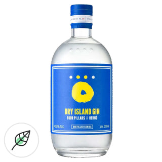 700 ml bottle of Four Pillars Dry Island Gin with distinctive label — a collaboration between Four Pillars and Hernö distillers