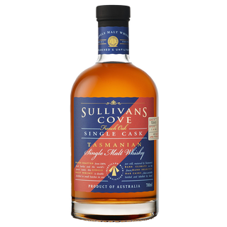A bottle of Sullivans Cove French Oak Second-Fill TD0455 Single Malt Whisky, showcasing rich, full-bodied character and the signature refinement of Sullivans Cove spirit.