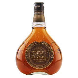Bottle of Scotia whisky on a white background