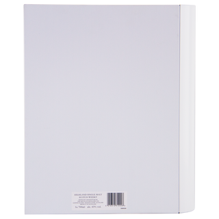 A plain white rectangular box with a small label and barcode at the bottom center, indicating details for The Macallan Archival Series Folio 7 Single Malt Whisky, 700ml, 43% ABV, known for notes of warm spices and hints of vanilla.