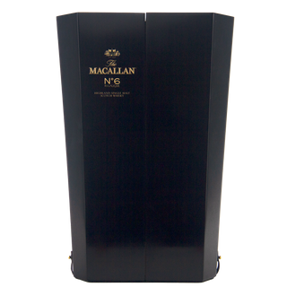 Black box of The Macallan No. 6 whisky on a white background