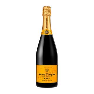 Veuve Clicquot champagne bottle on a white background