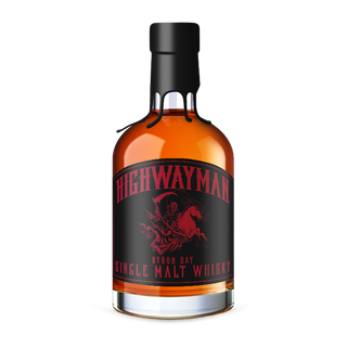 Highwayman Crawling King Snake Single Malt Australian Whisky features a black cap and delivers earthy peat notes with a rich, smoky finish.