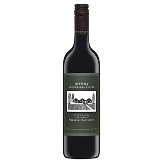 A bottle of Wynne Cornawara Estate Coonawara Red Blend Cabernet Sauvignon, featuring a dark green label with a black and white farm illustration, set against a plain white background.