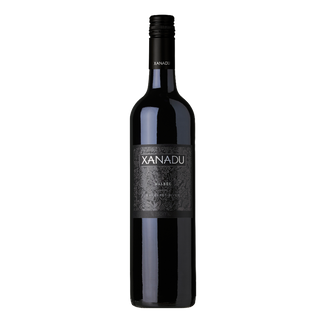 Xanadu wine bottle on a white background