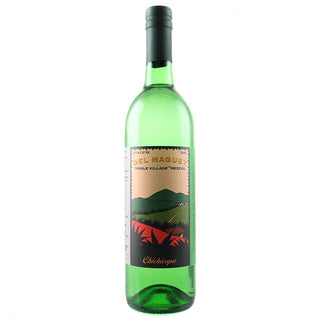 Del Maguey Chichicapa Mezcal 750ml comes in a green glass bottle with a vibrant label depicting mountains and agave, highlighting earthy flavors and roasted agave aromas.