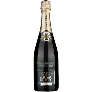 Duval Leroy champagne bottle on a white background