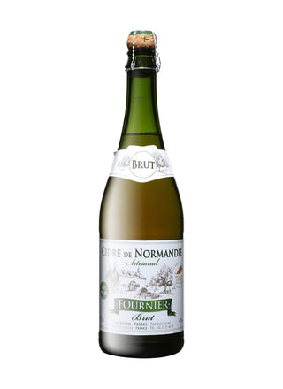 Bottle of Fournier cider on a white background
