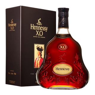 Hennessy XO bottle and packaging on a white background