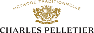 Charles Pelletier premium French sparkling wine brand banner showcasing logo